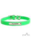 Collar Biothane Beta ancho cinta 1,6 cm con costura Personalizado Verde 2