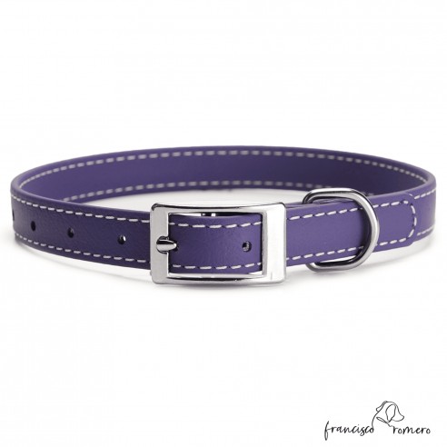 Collar Biothane Beta ancho cinta 1,6 cm con costura Personalizado Violeta 3