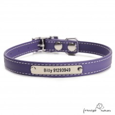 Collar Biothane Beta ancho cinta 1,6 cm con costura Personalizado Violeta 2