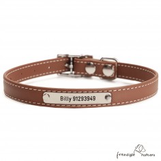 Collar Biothane Beta ancho cinta 1,6 cm con costura Personalizado Marrón 2