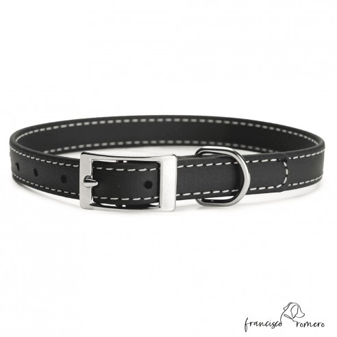 Collar Biothane Beta ancho cinta 1,6 cm con costura Personalizado Negro 3