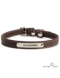 Collar Biothane Beta ancho cinta 1,6 cm con costura Personalizado Chocolate 2