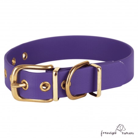 Collar Biothane Beta Latón Violeta para perro
