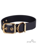 Collar Biothane Beta Latón Negro para perro