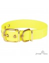 Collar Biothane Beta Latón Personalizado Amarillo para perro
