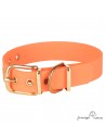Collar Biothane Beta Latón Personalizado Naranja para perro