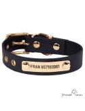Collar Biothane Beta Latón Personalizado Negro para perro