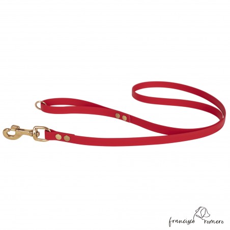 Correa de Paseo Biothane Beta Herrajes de Latón Roja para perro