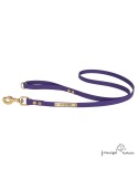 Correa Paseo Biothane Beta Latón Personalizada Violeta para perro