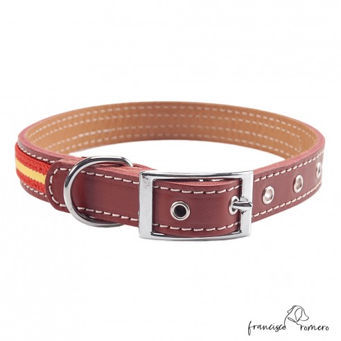 Collar doble piel bandera España y...
