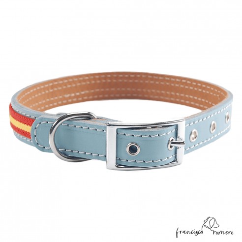 Collar doble piel bandera España y...