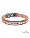 Collar piel vaquetilla bandera España níquel Personalizado Negro perro