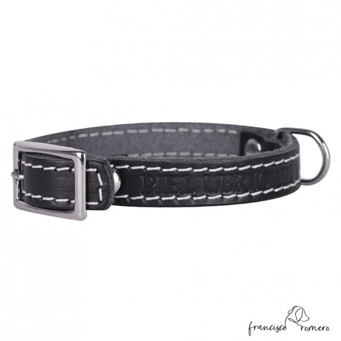 Collar de piel para perro puppy Negro