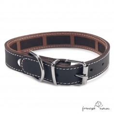 Collar Piel Funda Antiparasitaria Hebilla Rulo Marrón 2