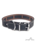 Collar Piel Funda Antiparasitaria Hebilla Rulo Negro 2