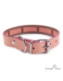 Collar Piel Funda Antiparasitaria Hebilla Rulo Rosa Palo 2