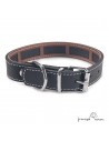 Collar Piel Funda Antiparasitaria Hebilla Rulo Personalizado Negro 4