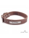 Collar Piel Funda Antiparasitaria Hebilla Rulo Personalizado Chocolate 3