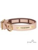 Collar Piel Funda Antiparasitaria Latón Personalizado Natural perros