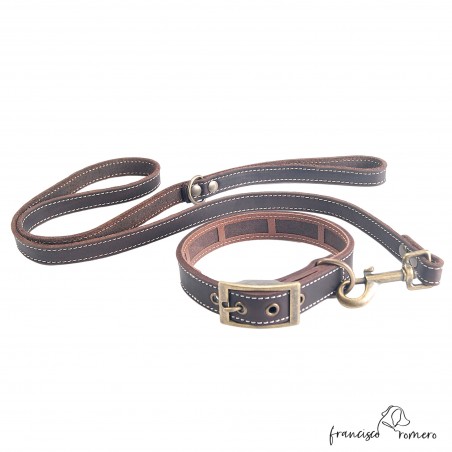 Correa Piel Engrasada Herrajes Oro Viejo Marrón