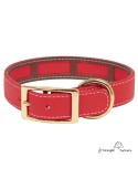 Collar Biothane Funda Antiparasitaria Hebilla Latón Rojo para perros