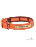 Collar Biothane Funda Antiparasitaria Personalizado Naranja perro