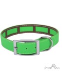 Collar Biothane Funda Antiparasitaria Hebilla Níquel Verde para perro