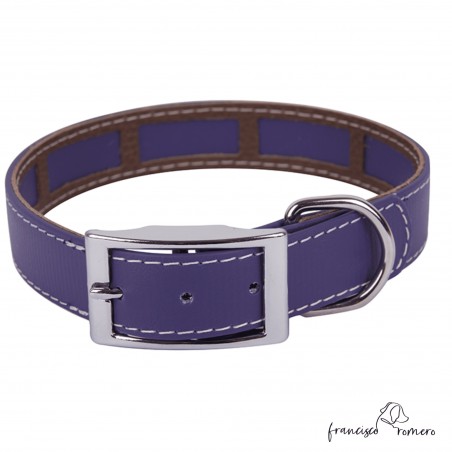 Collar Biothane Funda Antiparasitaria Níquel Violeta para perro