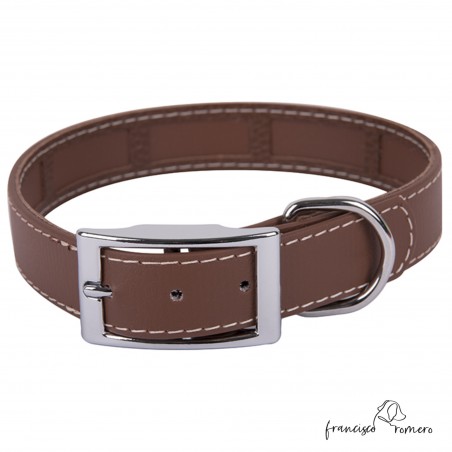 Collar Biothane Funda Antiparasitaria Hebilla Níquel Marrón para perro