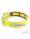 Collar Biothane Funda Antiparásitos Personalizado Amarillo para perro