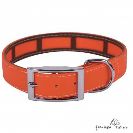 Collar Biothane Beta Funda Antiparasitaria Níquel Naranja Personalizado