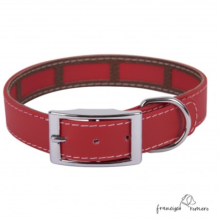 Collar Biothane Beta Funda Antiparasitaria Níquel Rojo Personalizado