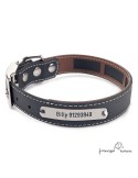 Collar Biothane Funda Antiparasitaria Personalizado Negro para perro
