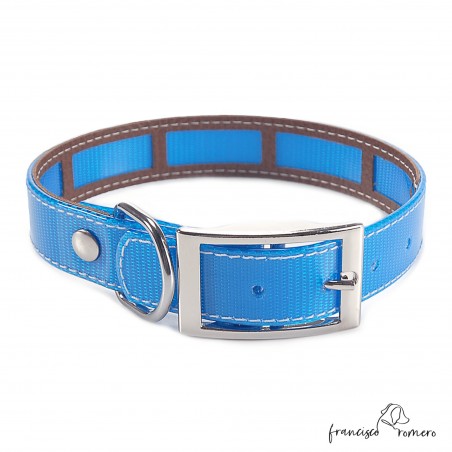 Collar Biothane Gold Funda Antiparasitaria Azul para perro