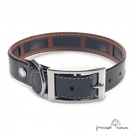 Collar Biothane Gold Funda Antiparasitaria Negro para perro