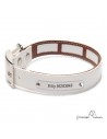 Collar Biothane Funda Antiparasitaria Personalizado Blanco para perro