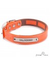 Collar Biothane Funda Antiparasitaria Personalizado Naranja para perro