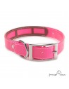 Collar Biothane Funda Antiparasitaria Personalizado Rosa para perro