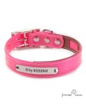 Collar Biothane Funda Antiparasitaria Personalizado Rosa para perro