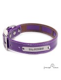 Collar Biothane Funda Antiparasitaria Personalizado Violeta para perro