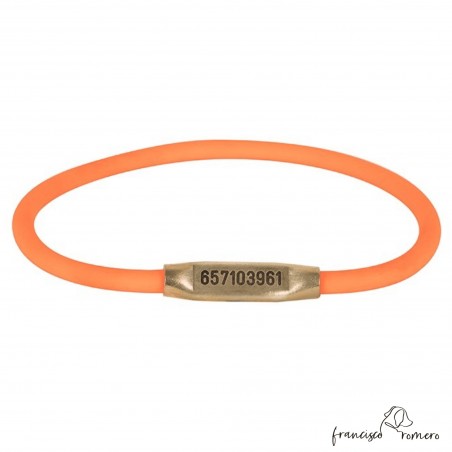 Collar Redondo Biothane 6 mm Naranja Personalizado para perro