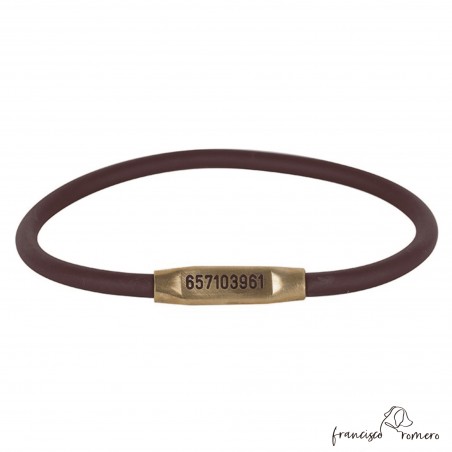 Collar Redondo Biothane 6 mm Marrón Personalizado para perro