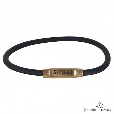 Collar Redondo Biothane 6 mm Negro Personalizado para perro