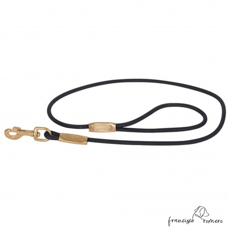 Traílla Biothane Redondo Con Herrajes Latón 6 mm Negra para perro