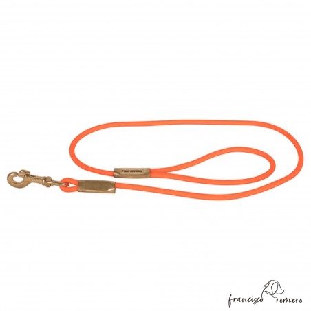 Traílla Biothane Redondo Latón 6 mm Naranja Personalizada para perro