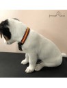 Collar piel vaquetilla con bandera España para perro
