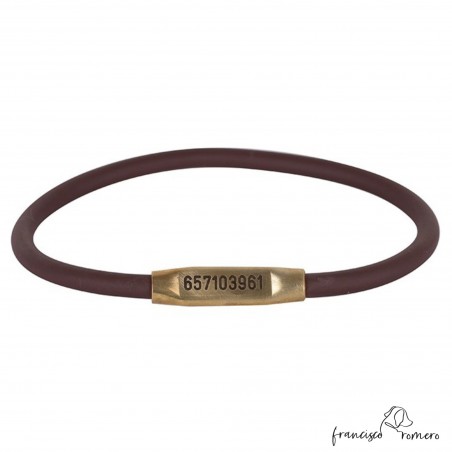 Collar Biothane Redondo 8 mm Personalizado Marrón para perro