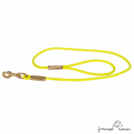 Traílla Biothane Redondo con Herrajes Latón 8 mm amarillo para perro