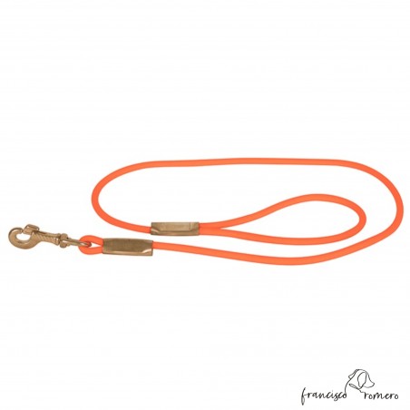 Traílla Biothane Redondo con Herrajes de Latón 8 mm Naranja para perro