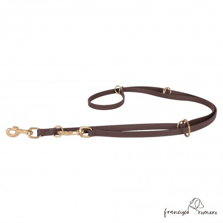Correa adiestramiento multiposicional biothane súper duro Marrón perro